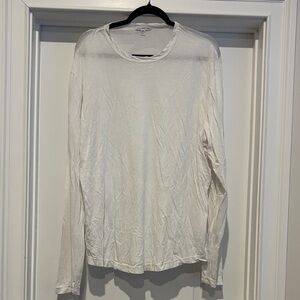 James Perse White Long-Sleeve Crewneck Tee